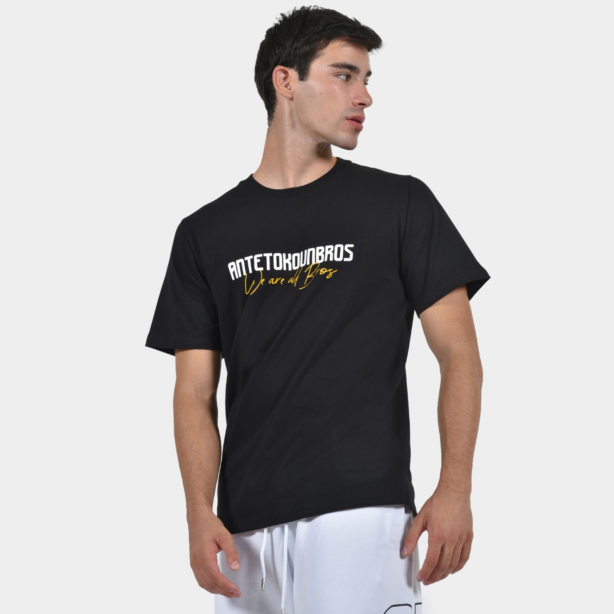 ANTETOKOUNBROS Men's T-shirt We are all Bros front Black