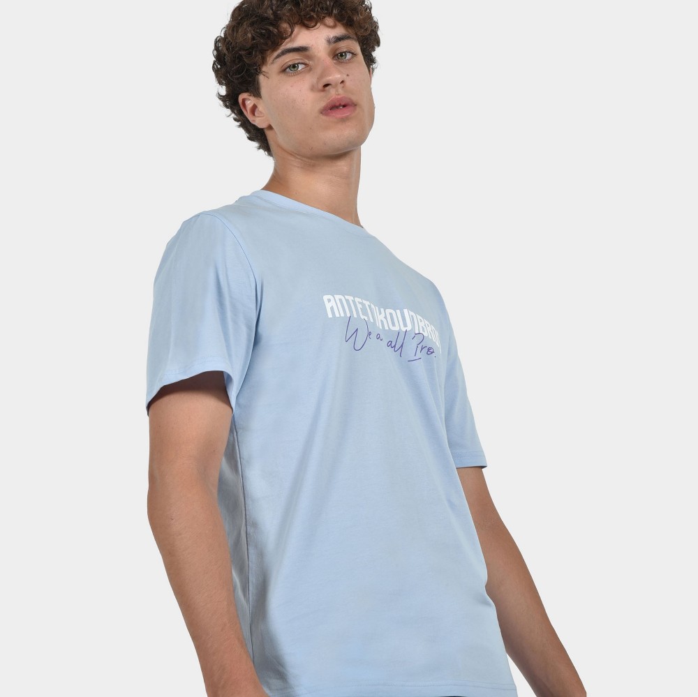 ANTETOKOUNBROS Men's T-shirt We are all Bros detail Light Blue