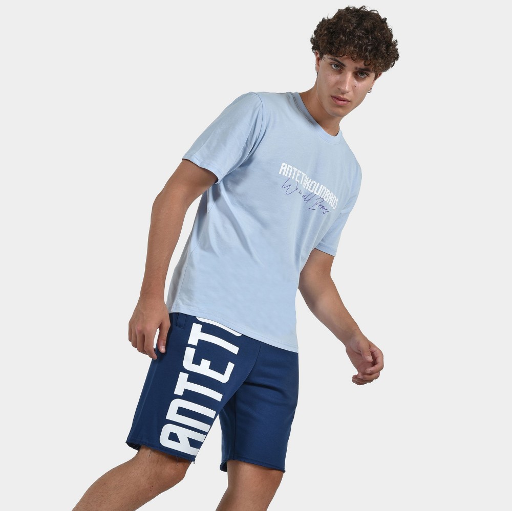 Men’s Shorts Multi Graffiti ANTETOKOUNBROS Front Model Blue