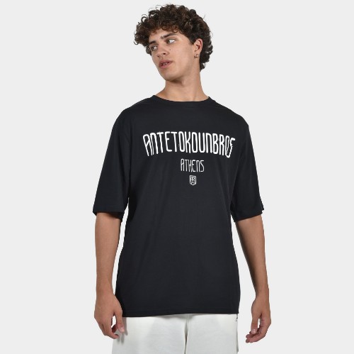  ANTETOKOUNBROS Men's T-shirt Antetokounbros  Athens Black Front thumb