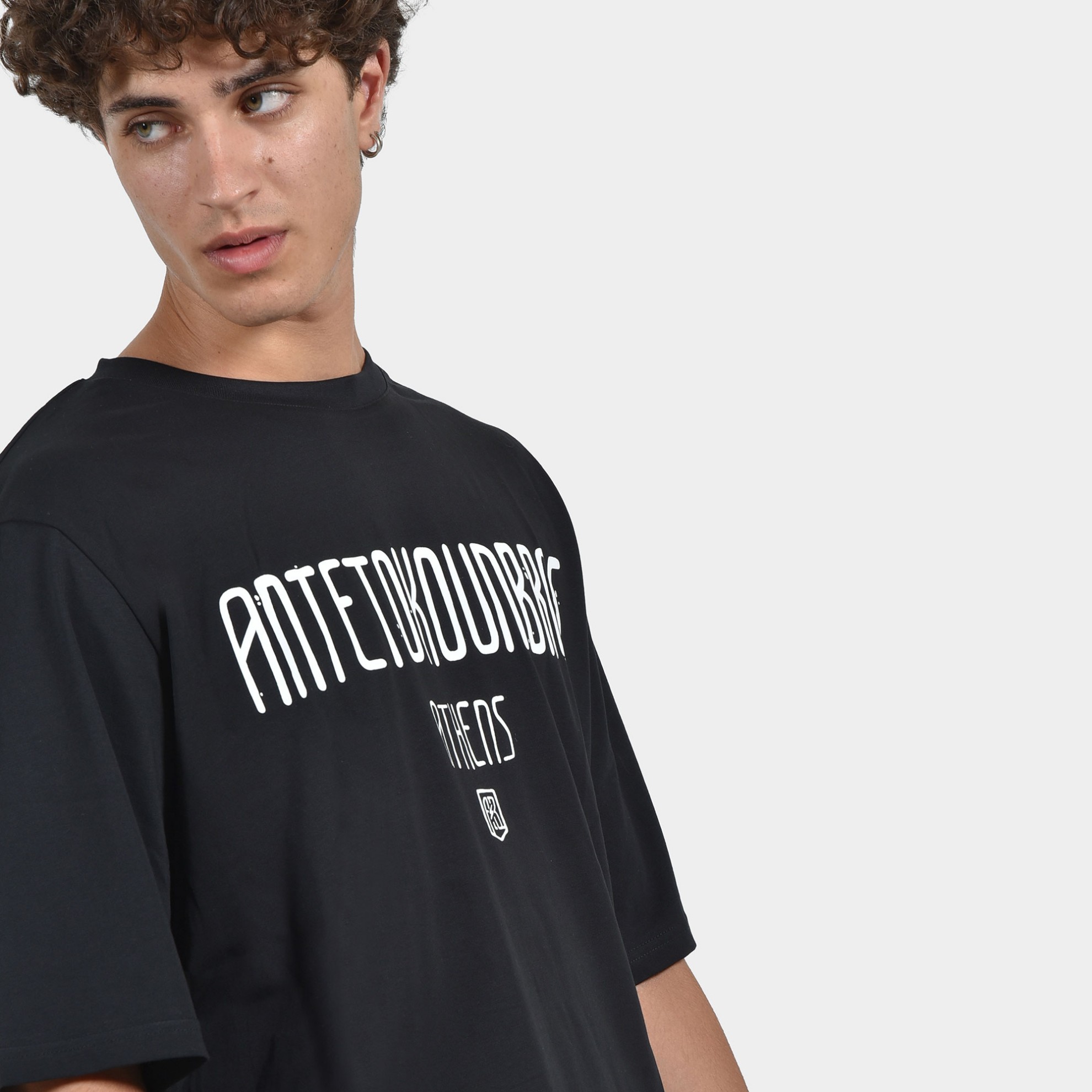 ANTETOKOUNBROS Men's T-shirt Antetokounbros  Athens Black Detail 1