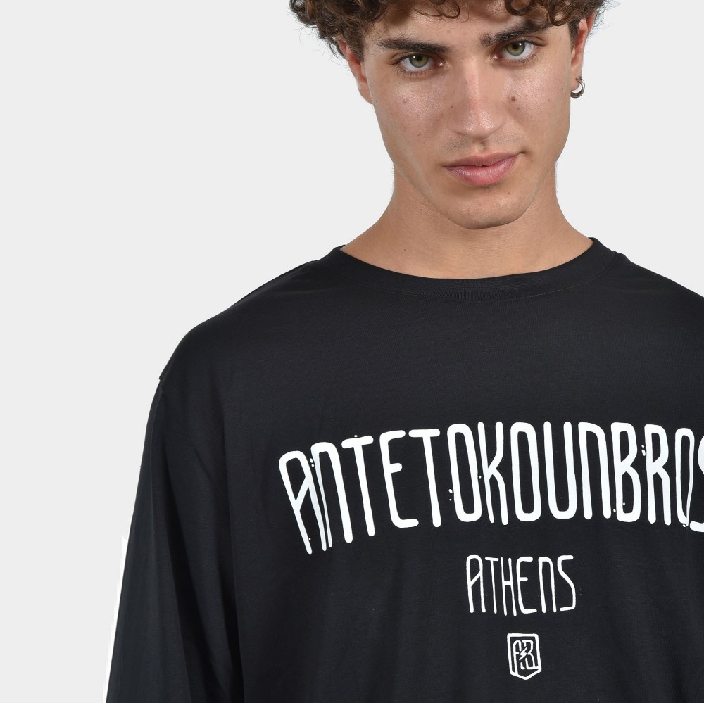 ANTETOKOUNBROS Men's T-shirt Antetokounbros  Athens Black Detail 2