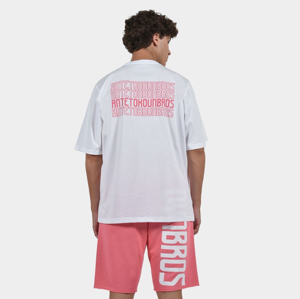  ANTETOKOUNBROS Men’s T-shirt Multi Graffiti White Back