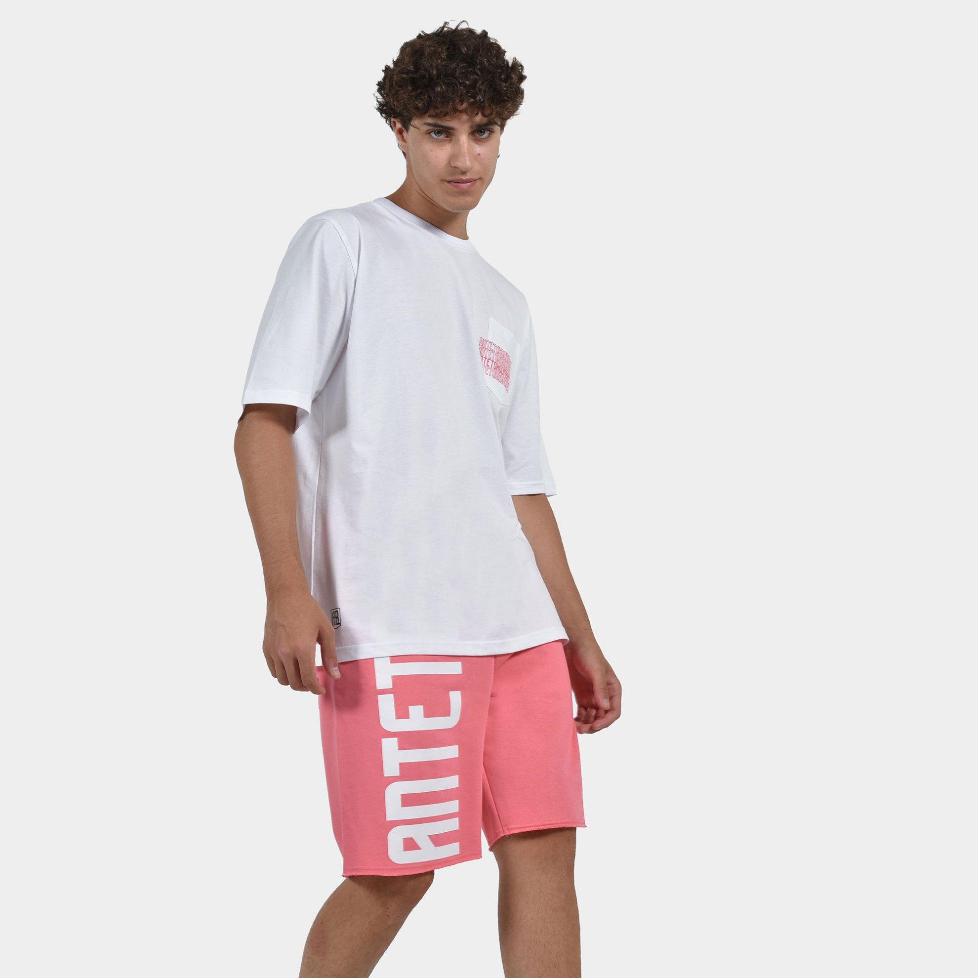  ANTETOKOUNBROS Men’s T-shirt Multi Graffiti White Model  Front