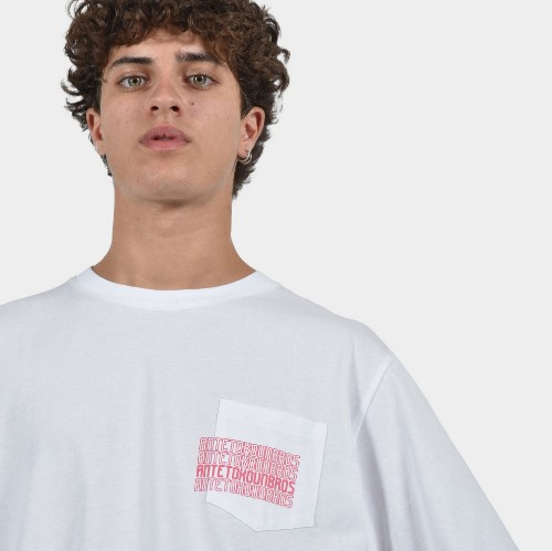  ANTETOKOUNBROS Men’s T-shirt Multi Graffiti White Detail thumb
