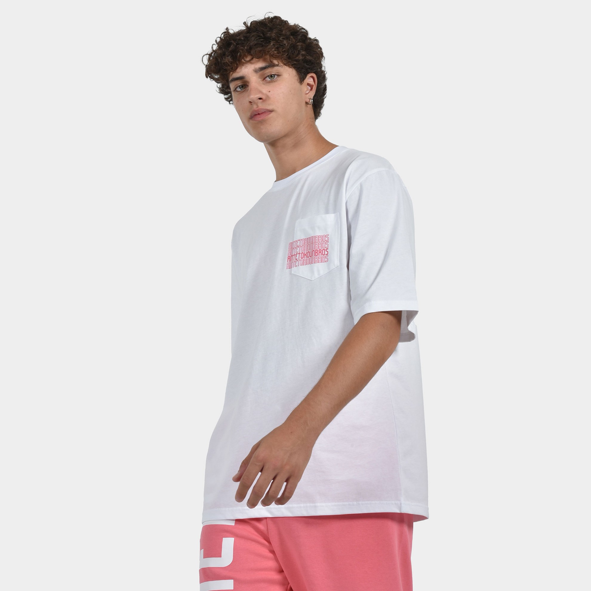  ANTETOKOUNBROS Men’s T-shirt Multi Graffiti White Front 2