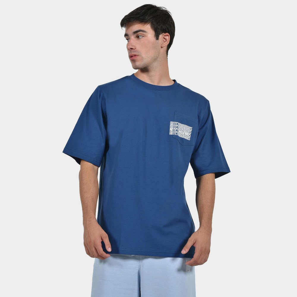 Men’s T-shirt Multi Graffiti Blue Front