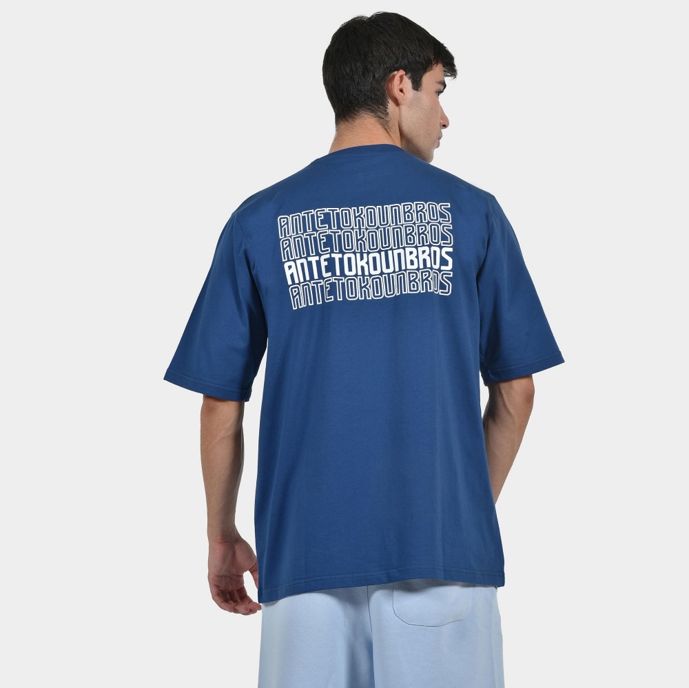 ANTETOKOUNBROS Men’s T-shirt Multi Graffiti Blue Back