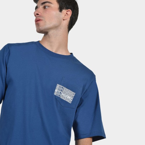 Men’s T-shirt Multi Graffiti Blue Detail thumb