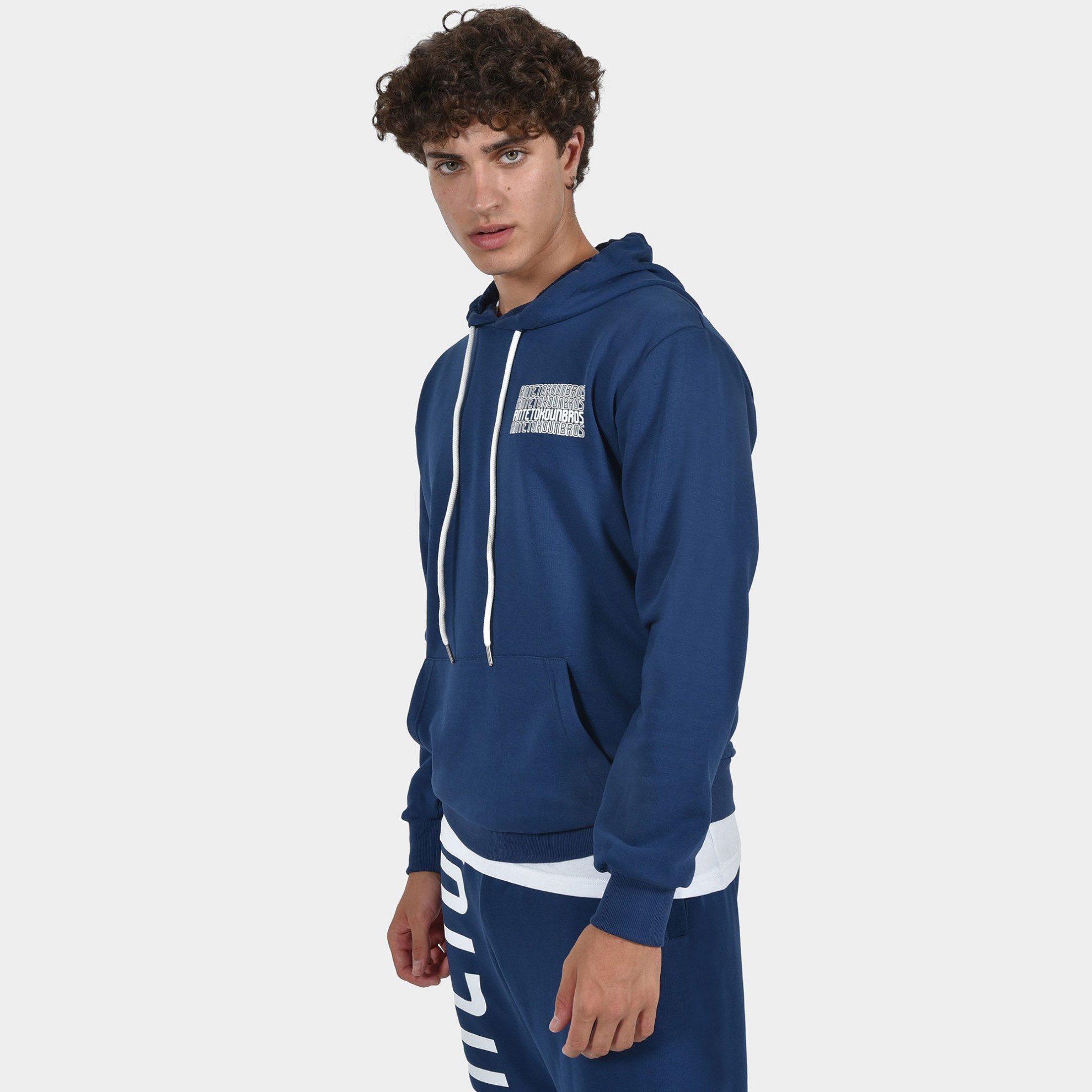 ANTETOKOUNBROS Men's Hoodie Multi Graffiti Blue Marine Front 1