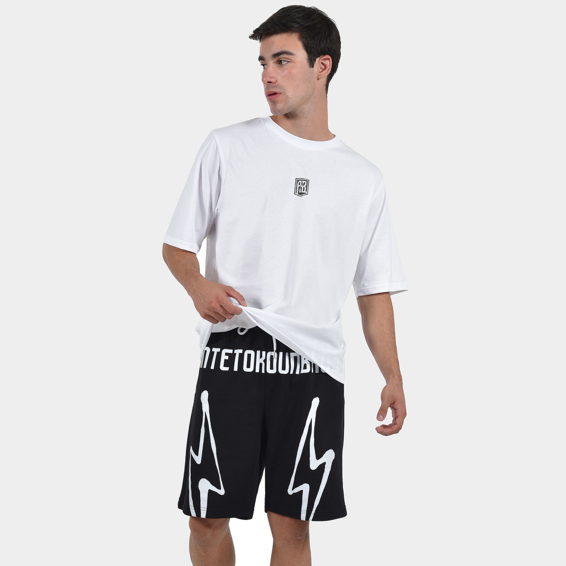 ANTETOKOUNBROS Men's Shorts Thunder Black Model Front