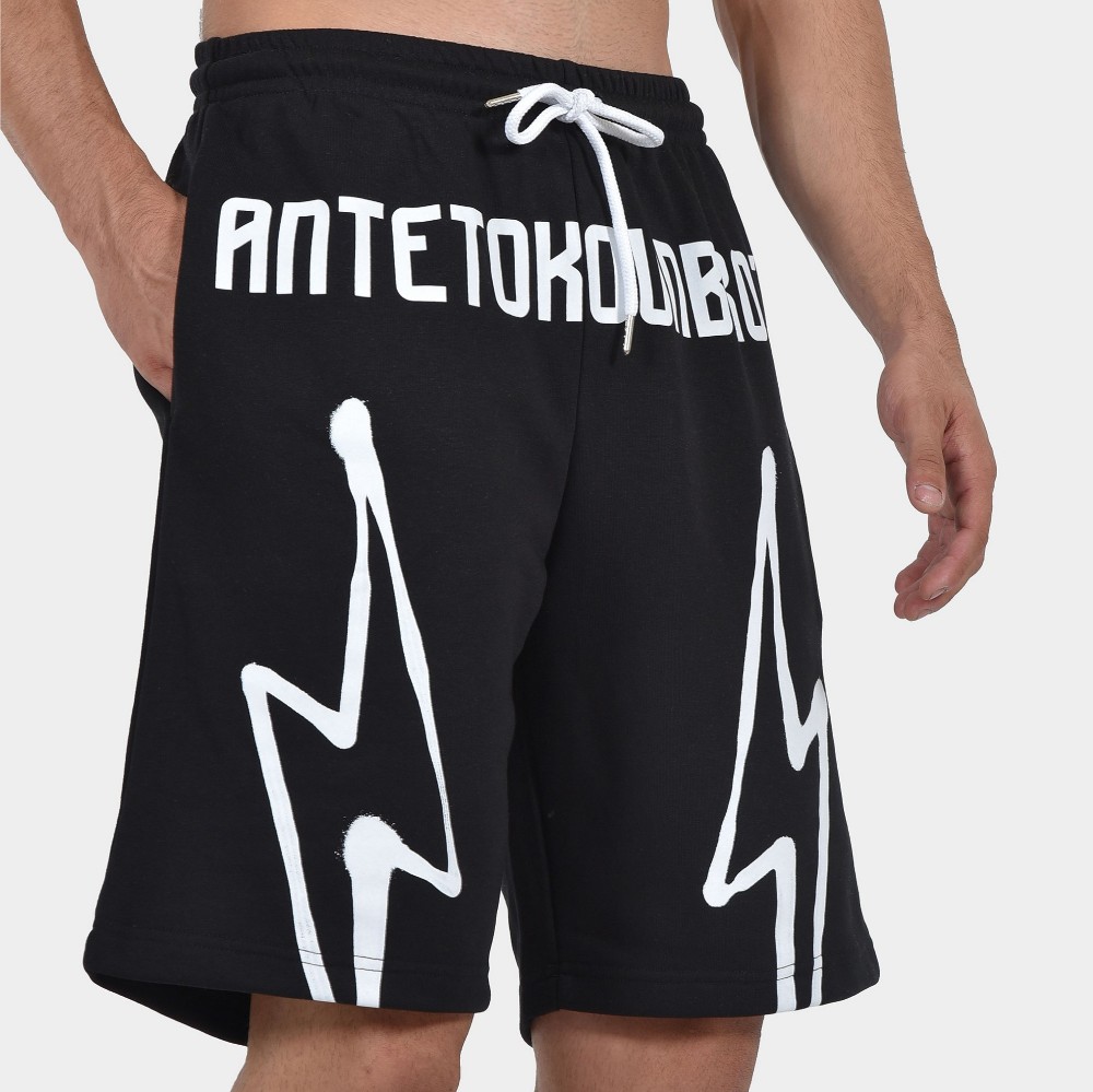 ANTETOKOUNBROS Men's Shorts Thunder Black Front	2