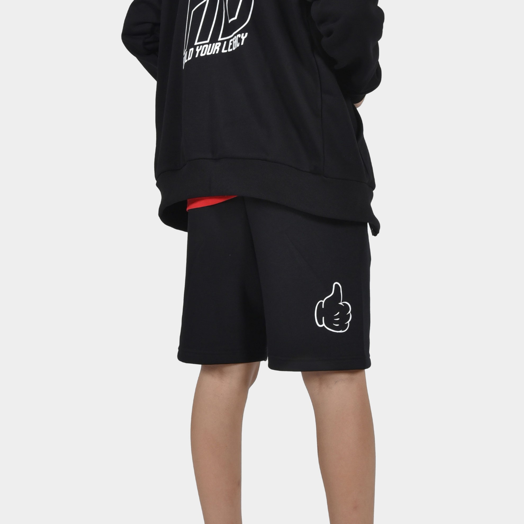 Kids' Full Zip Hoodie Build your Legacy Black Back Low Detail