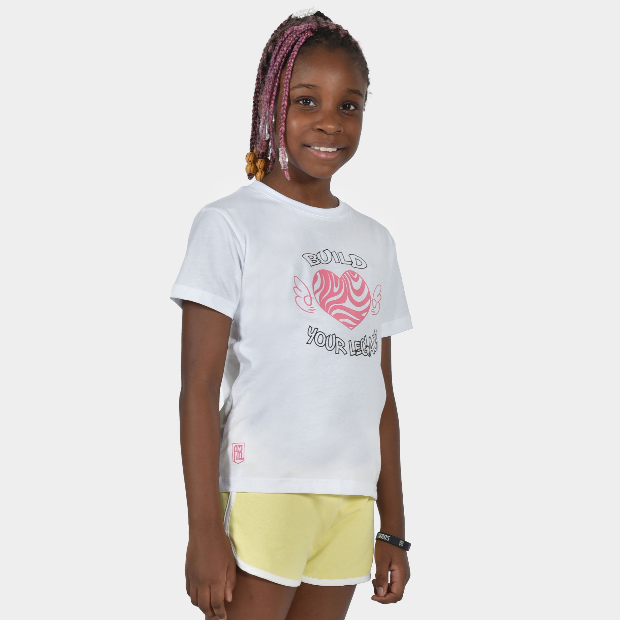 Kids' T-shirt Build Your Legacy Graffiti White Front 1