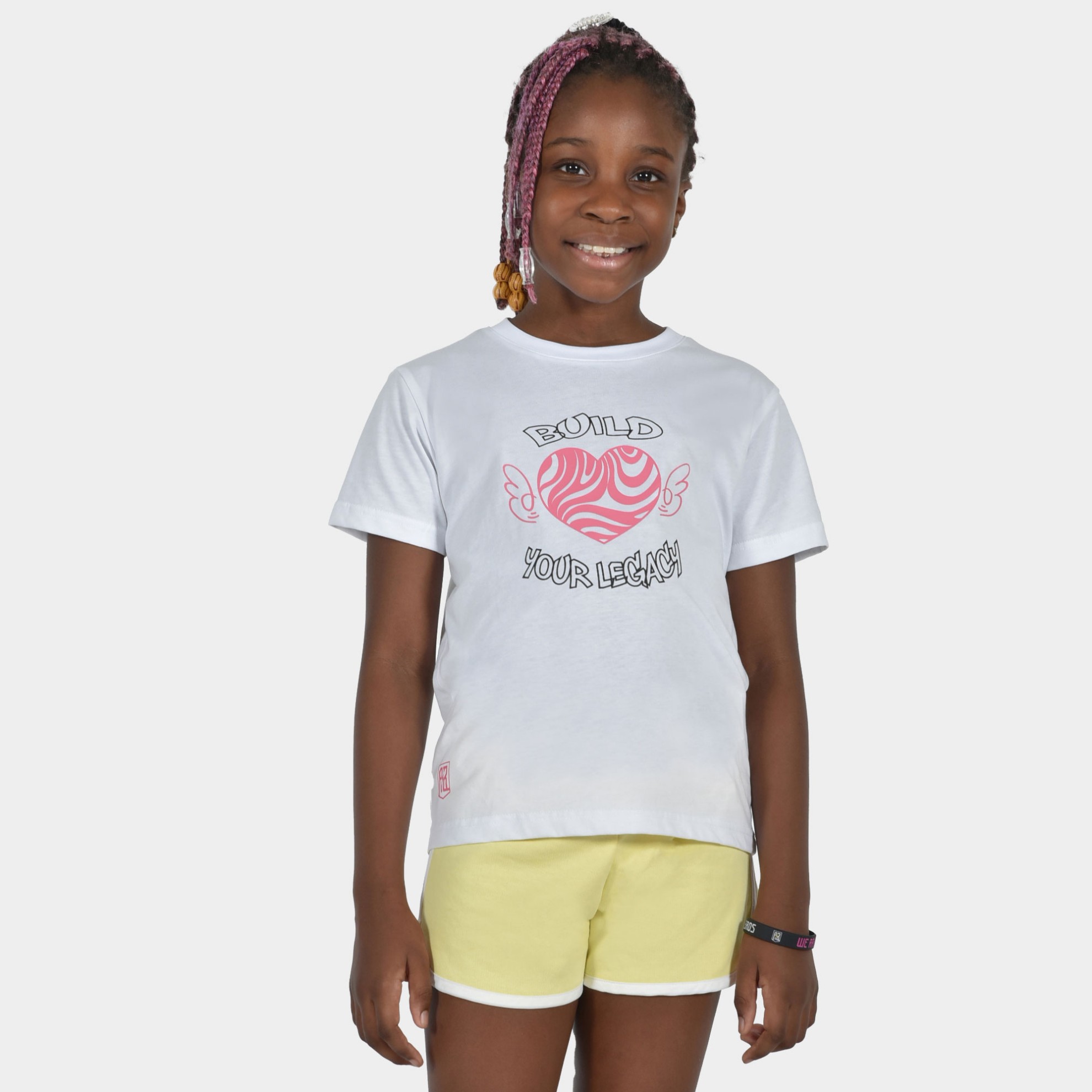Kids' T-shirt Build Your Legacy Graffiti White Front