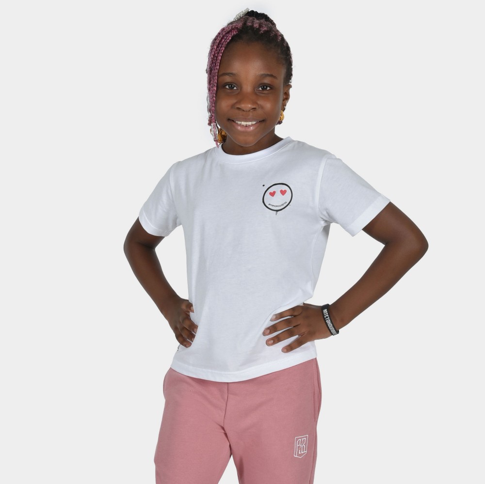 Kids' T-shirt Smiley White Front