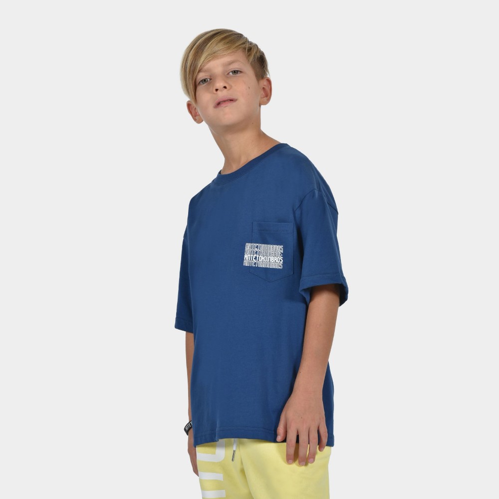 Kids' T-shirt Multi Graffiti Blue Front