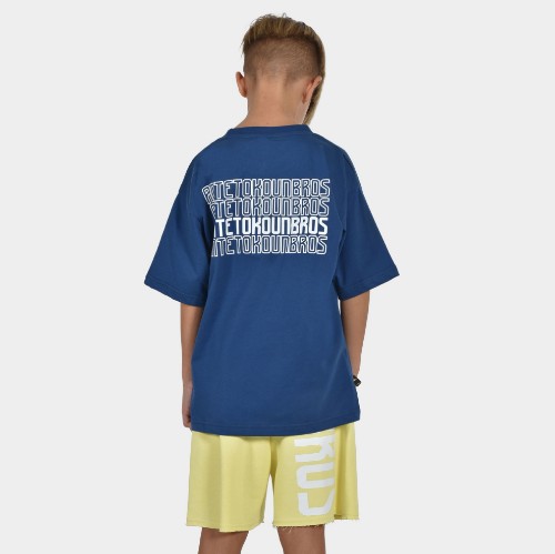 Kids' T-shirt Multi Graffiti Blue Back