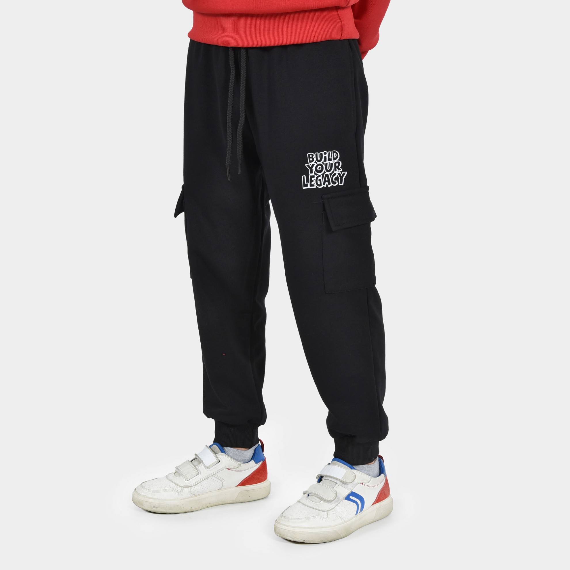 ANTETOKOUNBROS Kids' Cargo Sweatpants Build Your Legacy Black Front