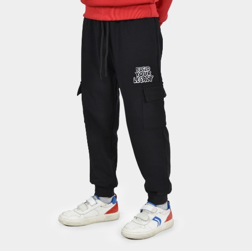 Kids' Cargo Sweatpants Build Your Legacy Black Front thumb