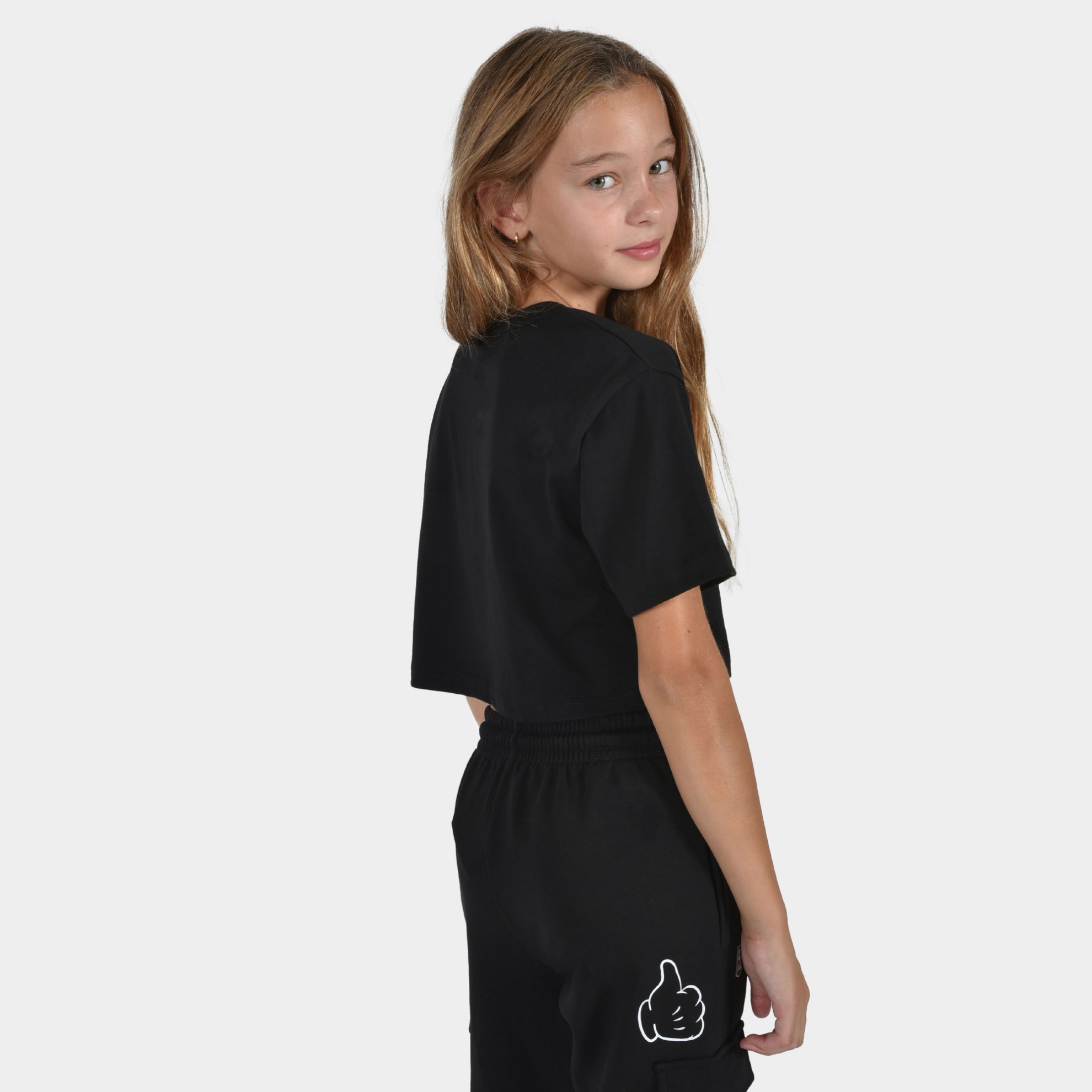 Kids' Crop Top T-shirt  Baseline | ANTETOKOUNBROS | Black Back