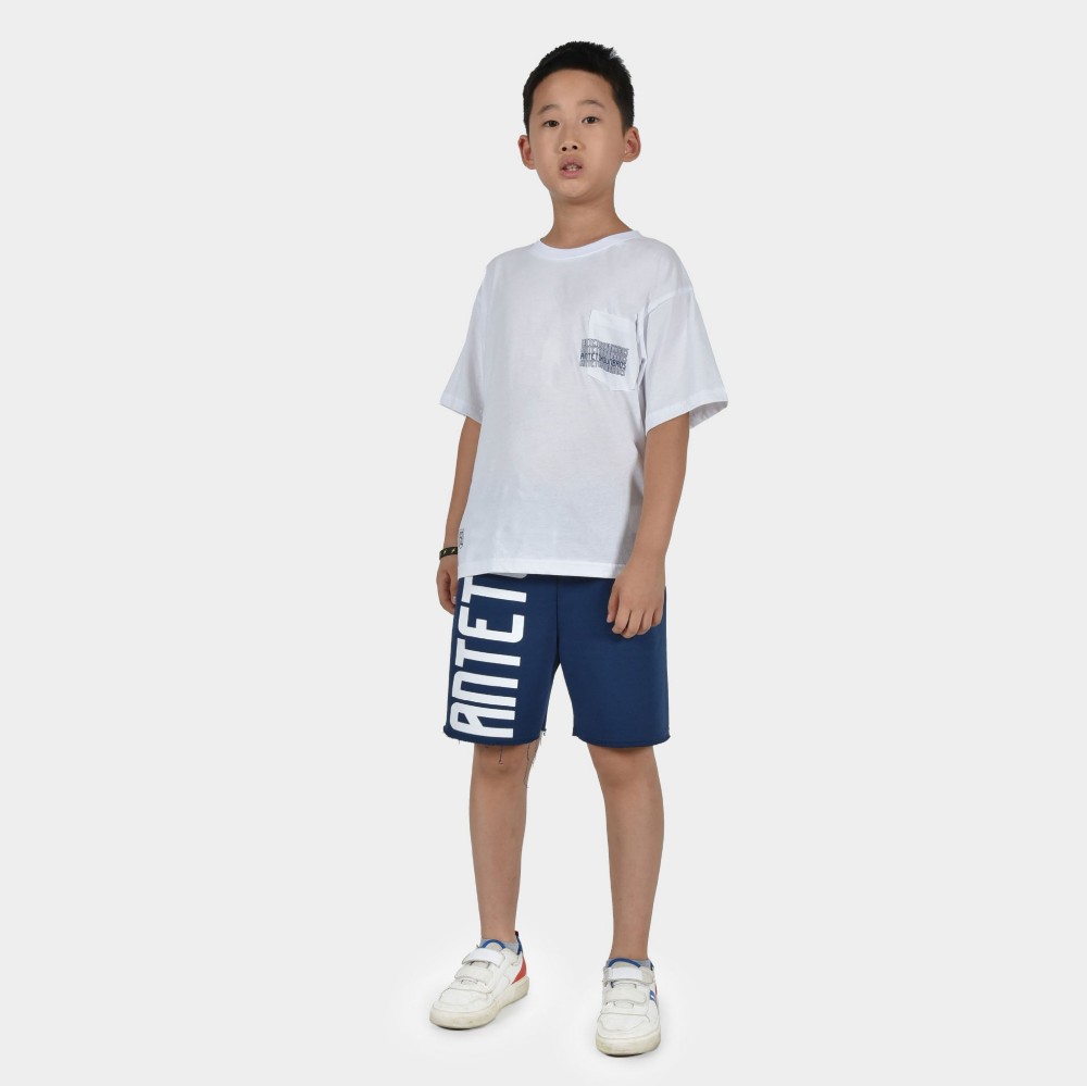 Kids' T-shirt Multi Graffiti White Model Front