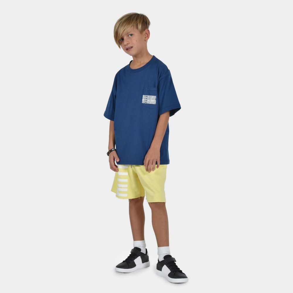 Kids' T-shirt Multi Graffiti Blue Model Front 1