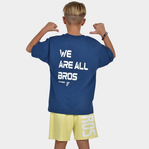 Kids' T-Shirt with "We are all Bros" Logo | ANTETOKOUNBROS | Blue Blue Back