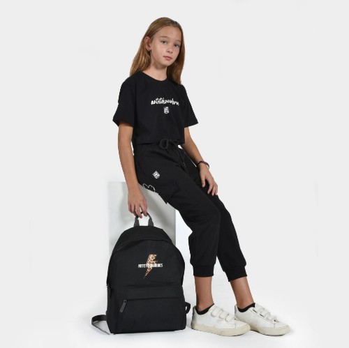 Kids' Crop Top T-shirt  Baseline | ANTETOKOUNBROS | Black Model Style  thumb