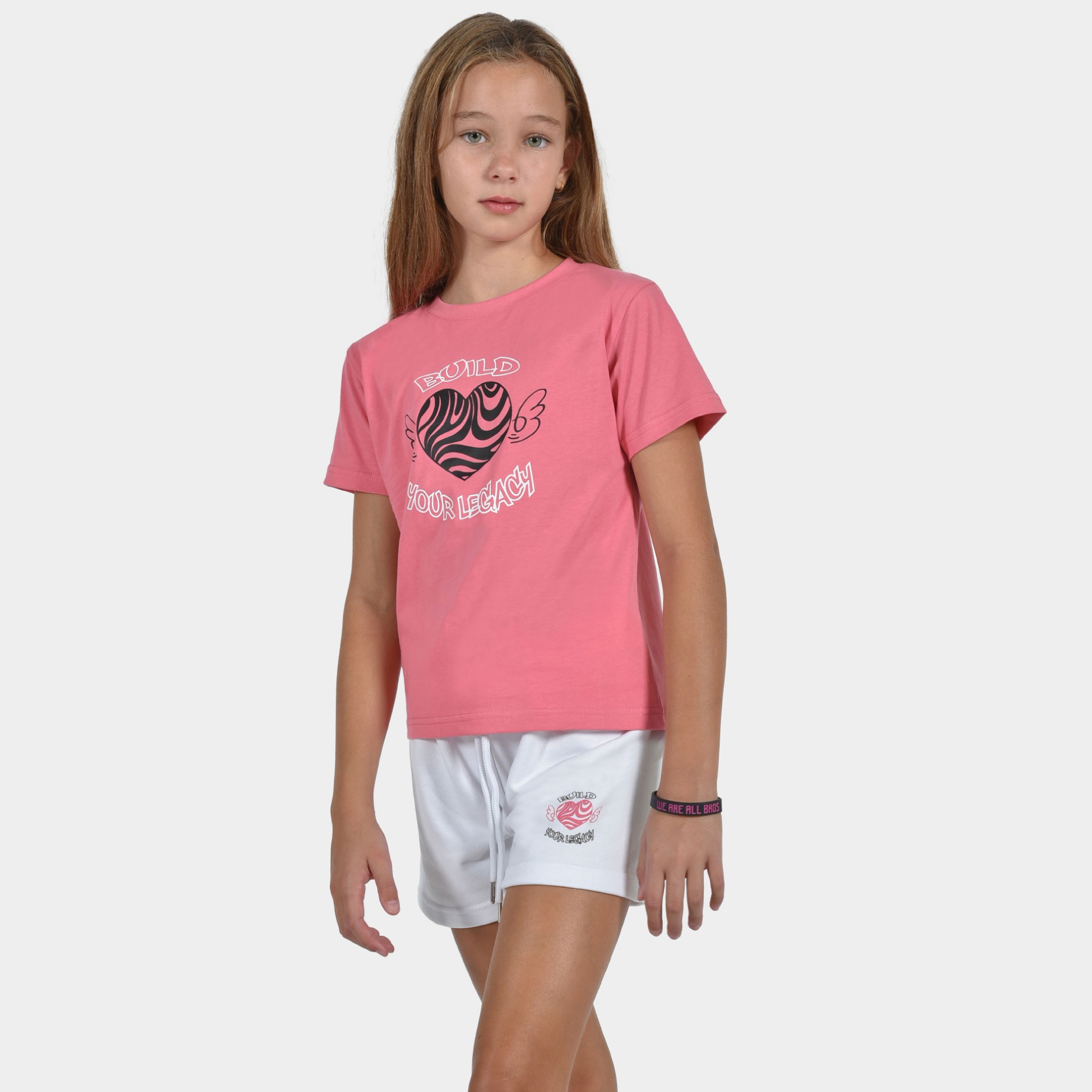 Kids' T-shirt Build Your Legacy Graffiti Bubblegum Front 1