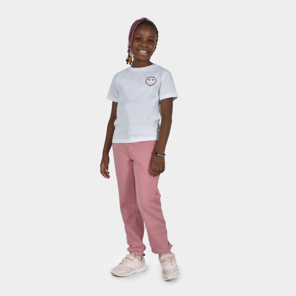 Kids' T-shirt Smiley White Model Front