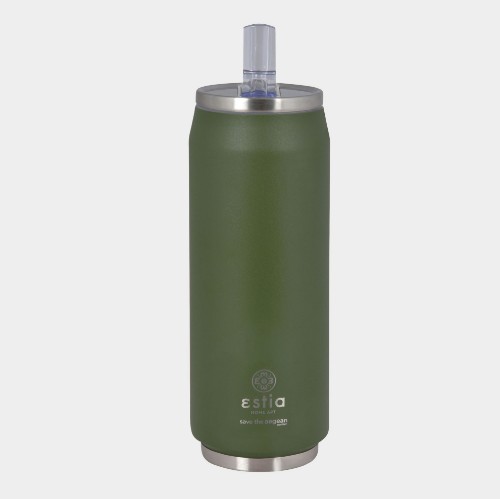 ANTETOKOUNBROS Insulated Travel Cup 500ml Olive Green Back thumb