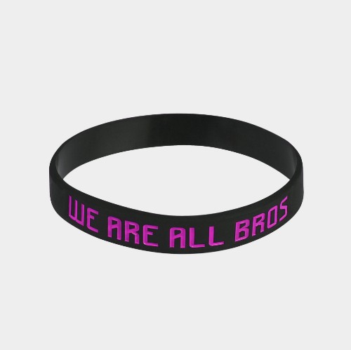 Silicon Bracelet We are all Bros | ANTETOKOUNBROS | Pink Front thumb