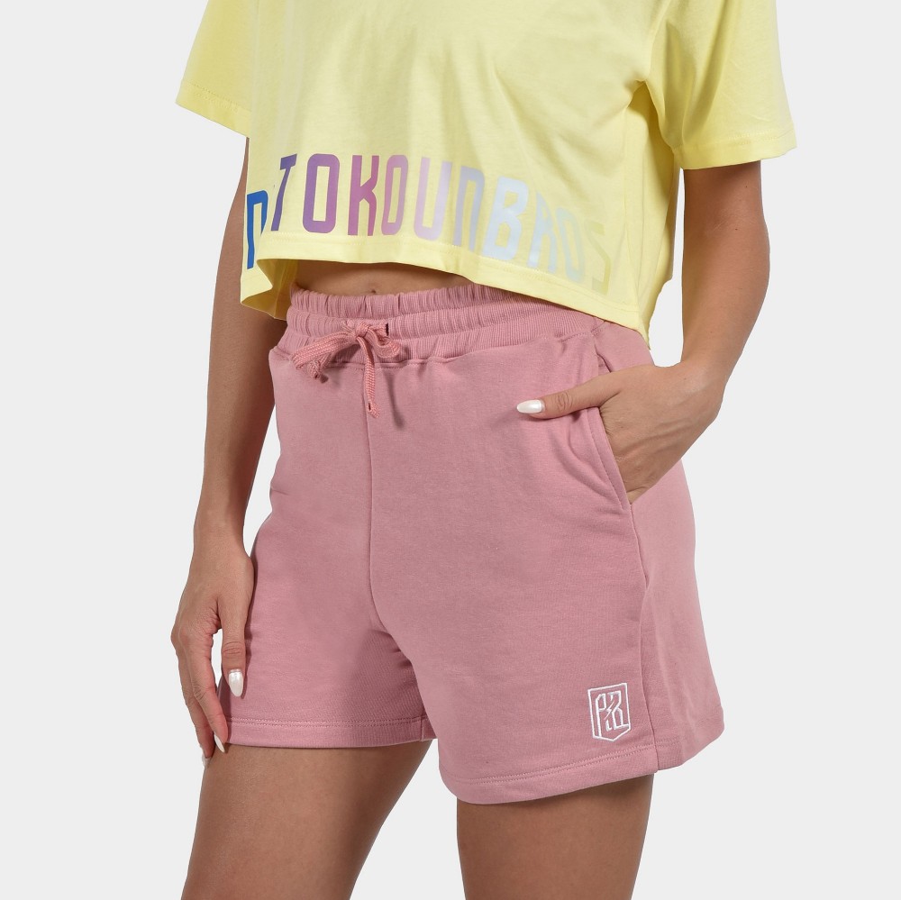 Women's Shorts Baseline | ANTETOKOUNBROS | Dusty Pink Front