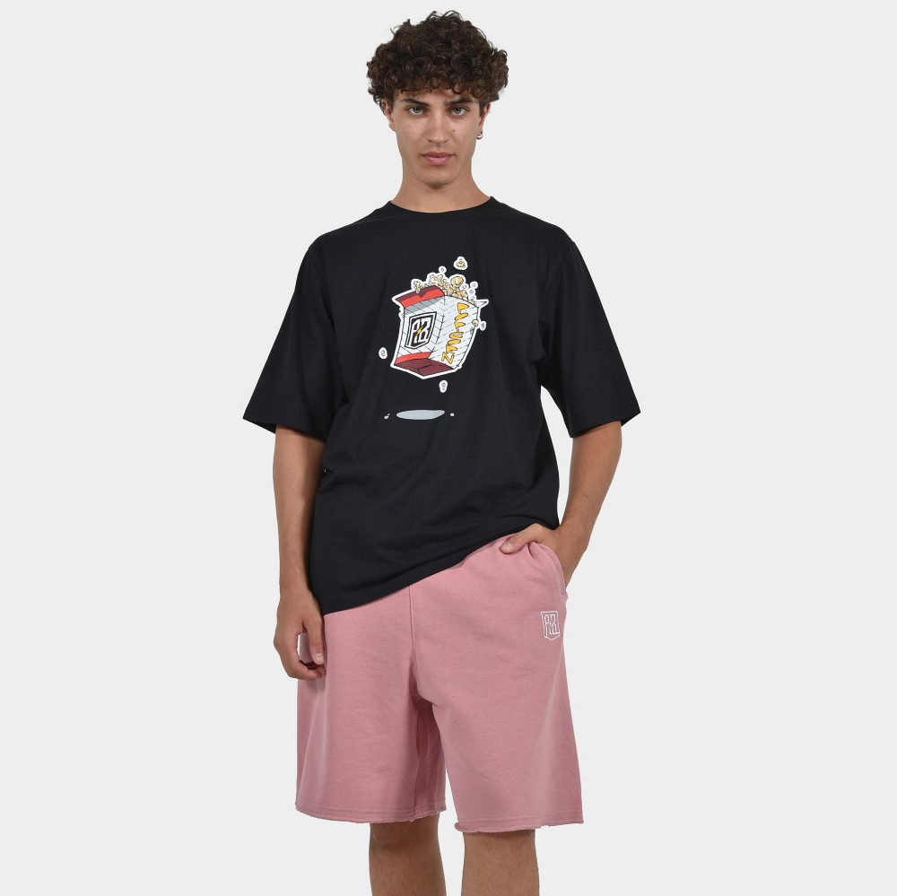 Men's T-shirt Pop Corn |ANTETOKOUNBROS | Black Model Front
