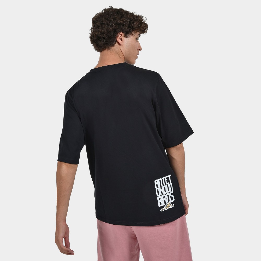 Men's T-shirt Pop Corn |ANTETOKOUNBROS | Black Back