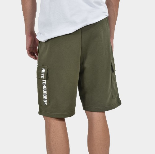 Men's Cargo Shorts in Khaki color | ANTETOKOUNBROS  Back