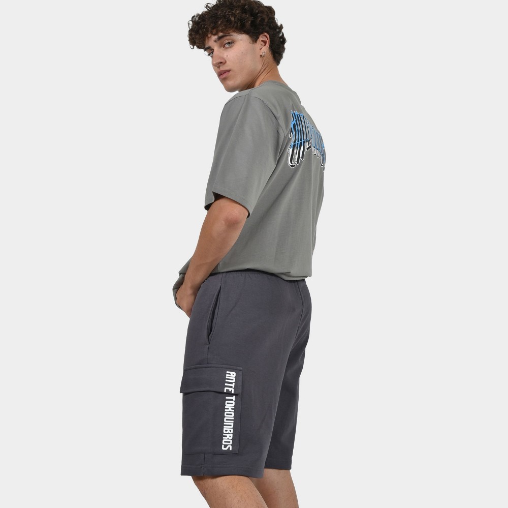 Men's Cargo Shorts in Grey color | ANTETOKOUNBROS  Back Model