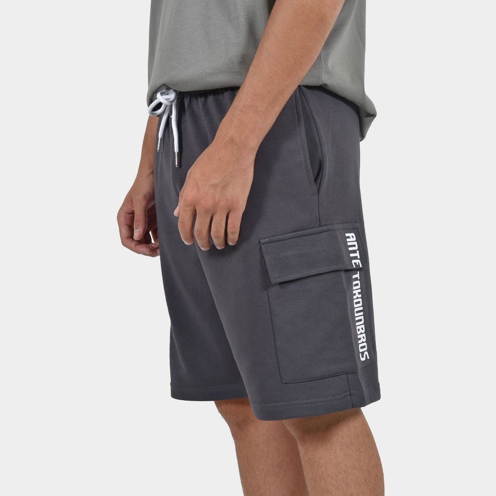 Men's Cargo Shorts in Grey color | ANTETOKOUNBROS  Side