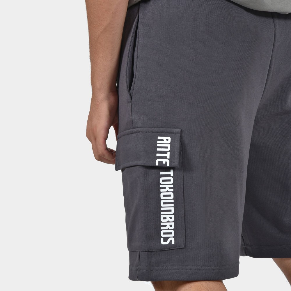 Men's Cargo Shorts in Grey color | ANTETOKOUNBROS  Detail