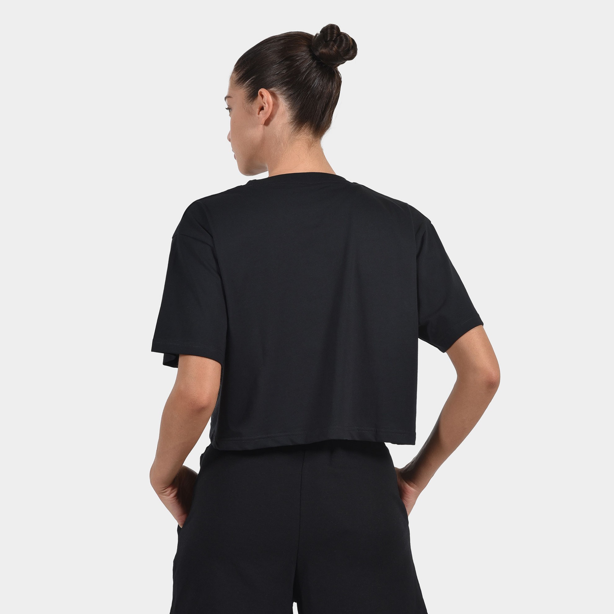 Women's Crop Top T-shirt Graffiti | ANTETOKOUNBROS | Black Back 1