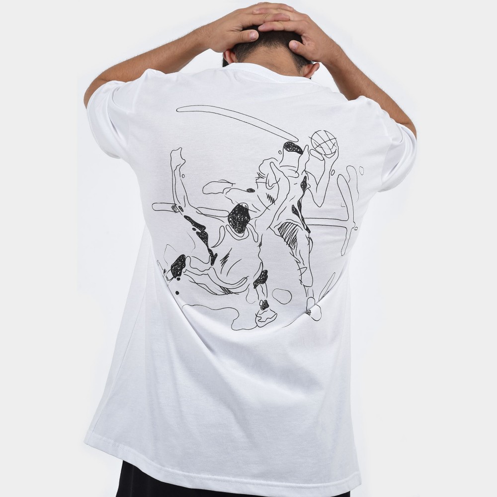 Men's T-shirt Sketch | ANTETOKOUNBROS | White Detail Back