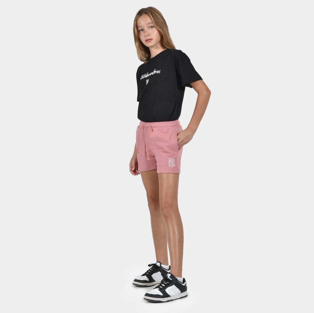 Kids' Shorts Baseline  | ANTETOKOUNBROS | Pink Model Front