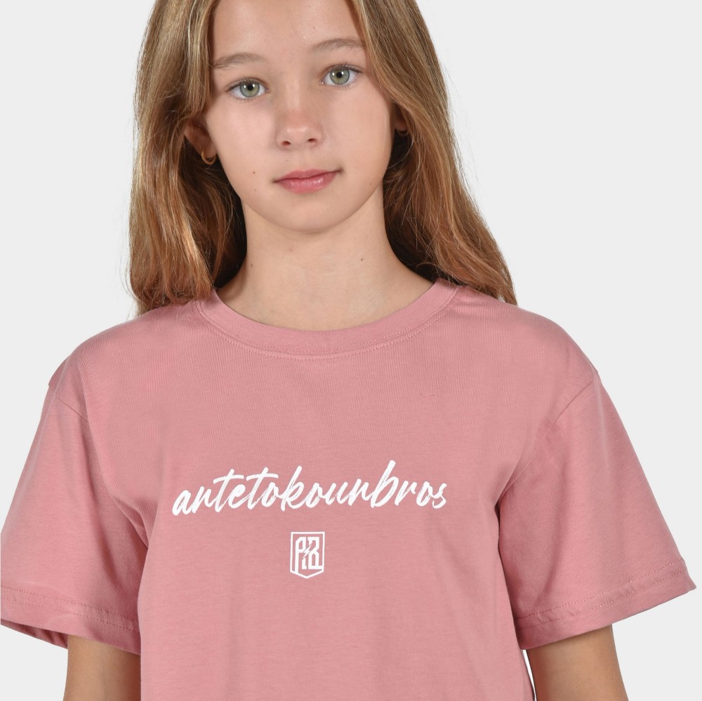 Kids' T-shirt Baseline | ANTETOKOUNBROS | Pink Detail