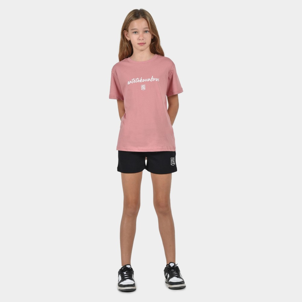 Kids' T-shirt Baseline | ANTETOKOUNBROS | Pink Model Front