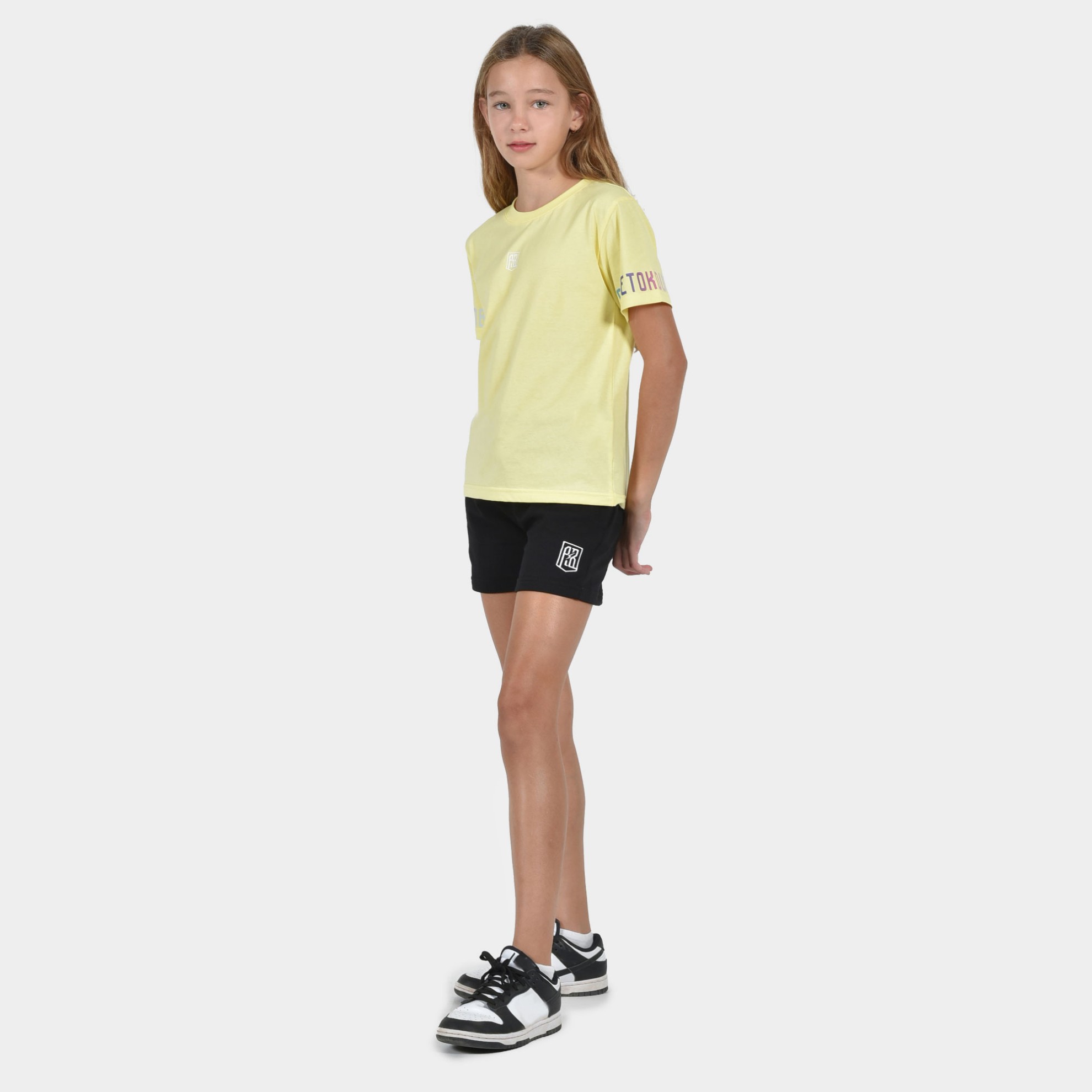 Kids' T-shirt Calm Graffiti | ANTETOKOUNBROS | Yellow Model Front