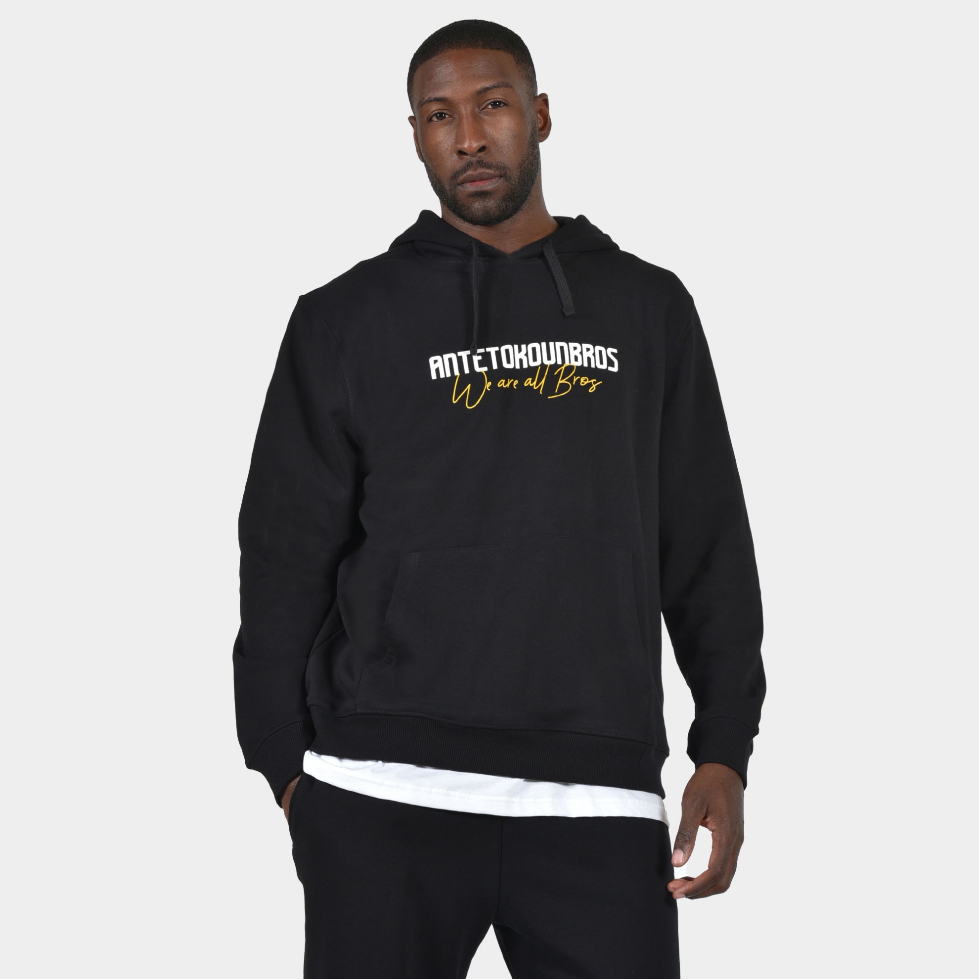 Unisex Φούτερ με Κουκούλα We are all Bros | ANTETOKOUNBROS | Μαύρο Front