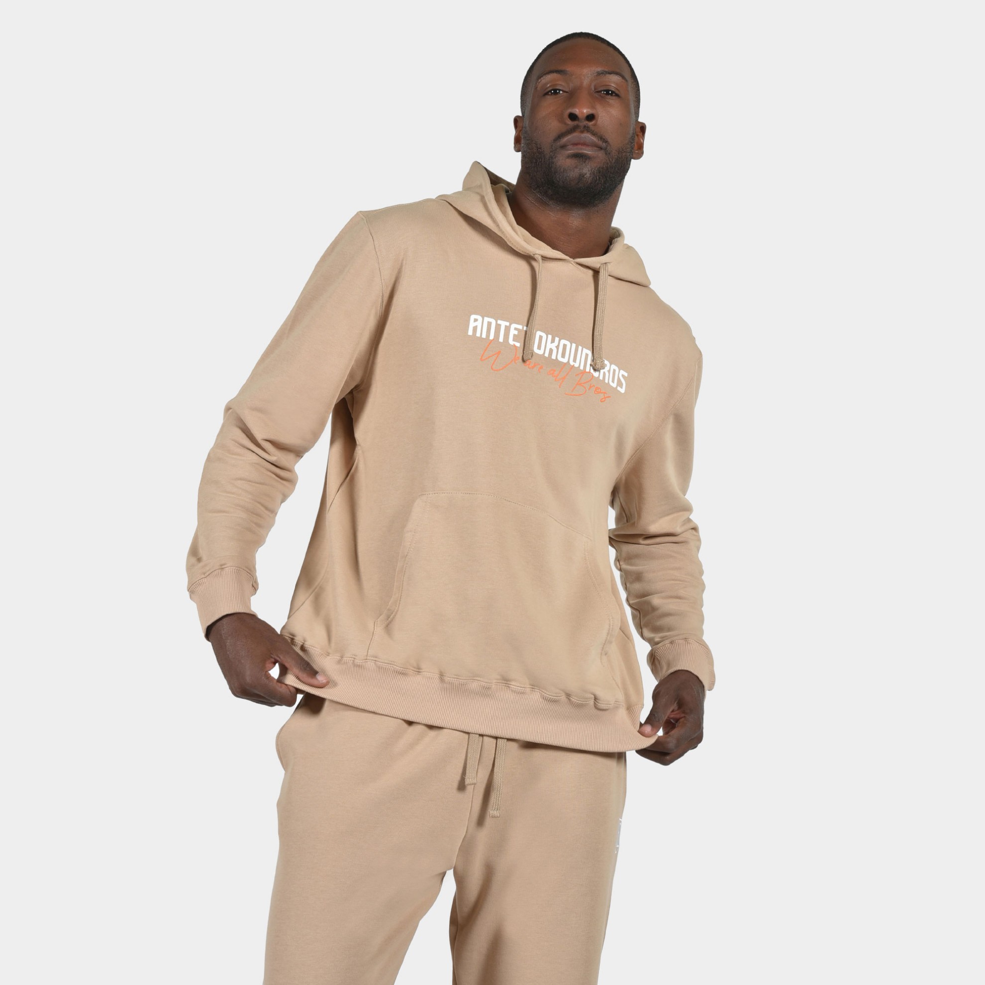 Men's Hoodie We are all Bros | ANTETOKOUNBROS | Beige Front