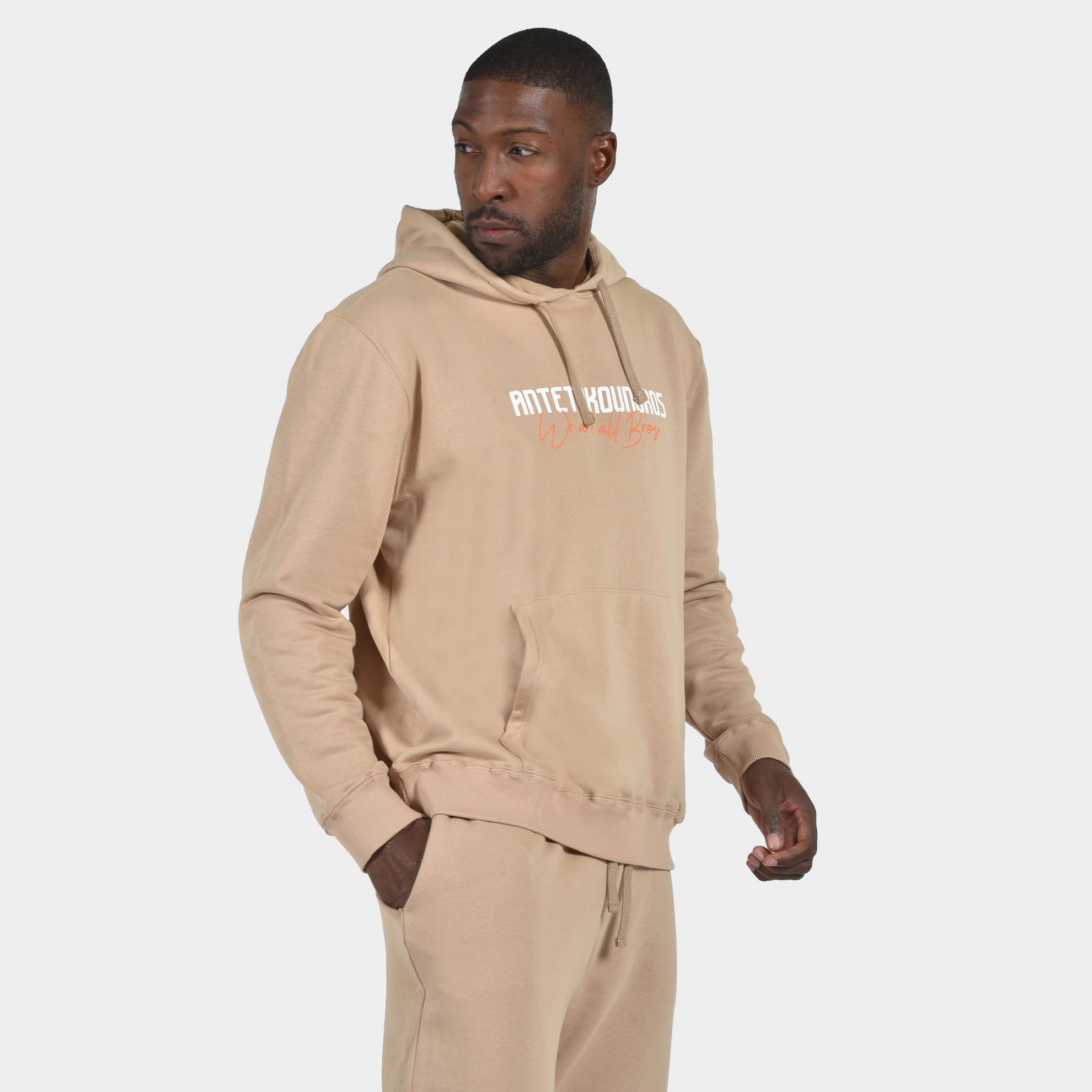 Men's Hoodie We are all Bros | ANTETOKOUNBROS | Beige Side