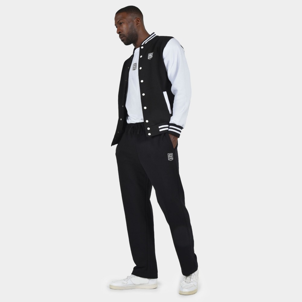 Men's Varsity Jacket | ANTETOKOUNBROS | Black Model Front